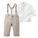 Autumn Set Long Sleeve Tops + Long Suspender Trousers 5 Sizes Kids Boy Clothes New