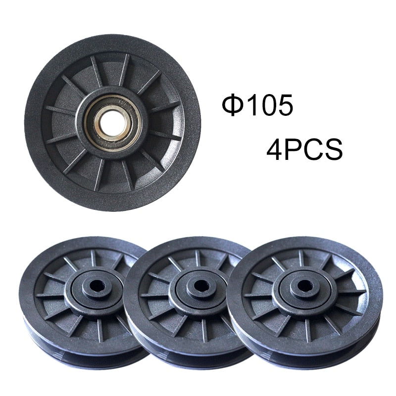 4 Pcs/Lot Wholesale Universal 70mm/90mm/105mm Diameter Wearproof Nylon Bearing Pulley Wheel Cable Gym Fitness Equipment Part