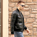 Men Winter Warm Genuine Leather White Duck Down Jackets Flight Coats Large Size Real Leather Sheepskin Bomber Jackets Aviation