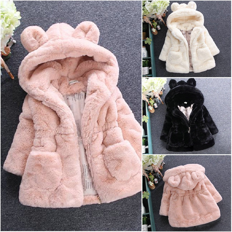 Verdicken Winter Winddichte Warme Kinder Mantel Kinder Oberbekleidung Polar Fleece Baby Mädchen Jacken Für 80-135 cm