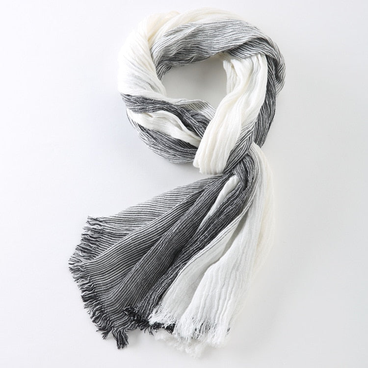 75*205cm 2022 Wholesale Brand Winter Scarf Men Warm Soft Tassel Bufandas Cachecol Gray Plaid Woven Wrinkled Cotton Men Scarves