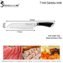 SOWOLL Cooking Kitchen Knife Tools Handmade Stainless Steel Knife 7 inch Japanese Cooking Knife Santoku Salmon Sushi Knife Gift
