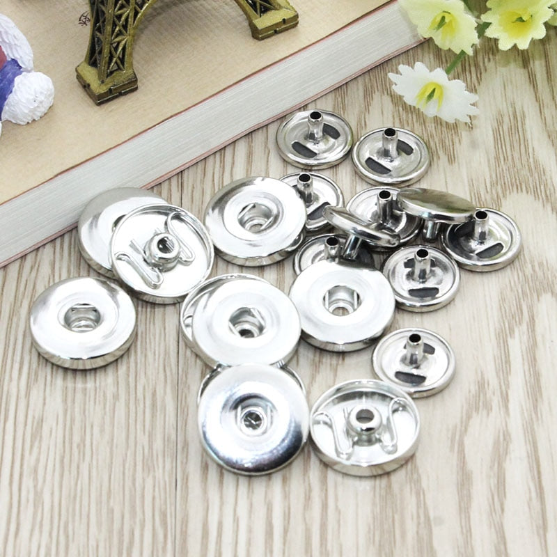 100 PCS/Lot Snap Button Base Flat Zubehör DIY Popper 18mm Ginger Snap Charms OEM, ODM 0311