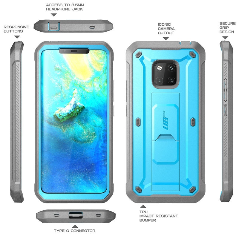 SUPCASE Für Huawei Mate 20 Pro Hülle LYA-L29 UB Pro Strapazierfähige Ganzkörper-Robuste Hülle mit integriertem Displayschutz und Ständer