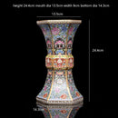 Enamel Qianlong Year of the Qing Dynasty Golden Hexagonal Vase Antique Porcelain Collection of Antique Porcelain