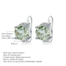 Gem's Ballet 4,08 t pendientes de prasiolita de amatista verde Natural pendientes de tuerca de plata de ley 925 para mujer joyería de regalo de San Valentín