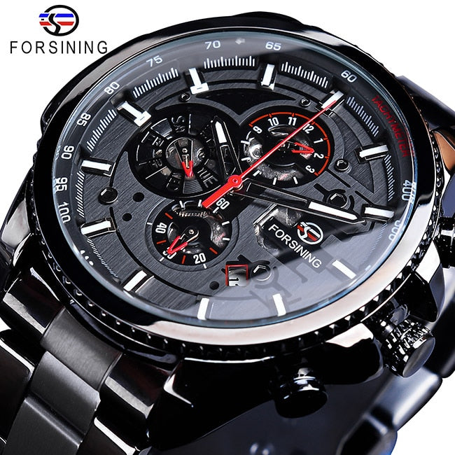 Forsining 2019 3 Dial Calendar Multifunction Military Luminous Hand Mens Mechanical Sport Automatic Wrist Watch Top Brand Luxury