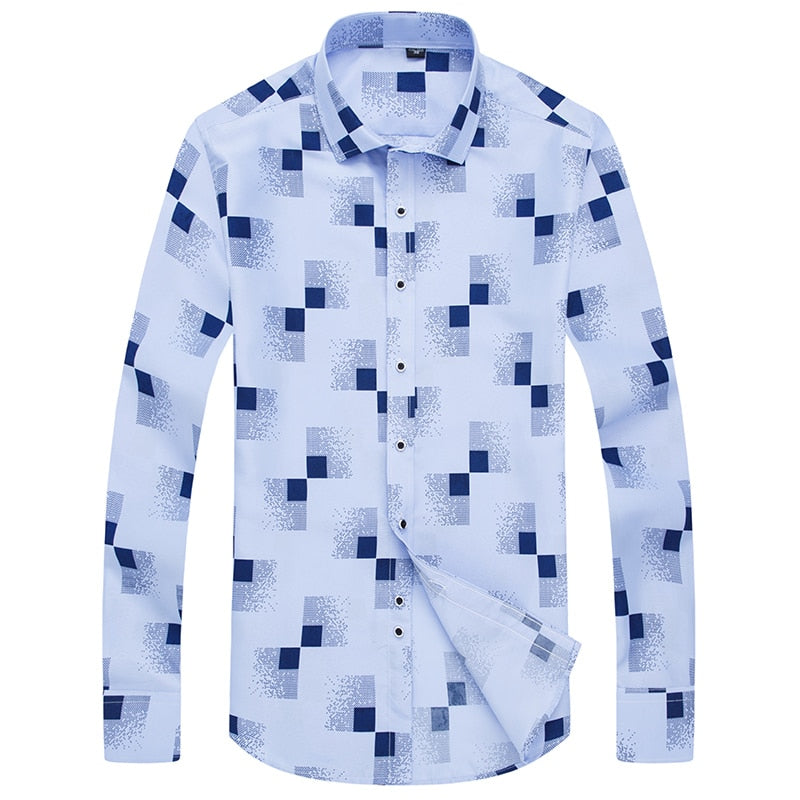 MIACAWOR Neue 2022 Marke Design Männer Hemd Frühling Langarm Freizeithemd Mode Druck Chemise Homme Camisa Masculina C419