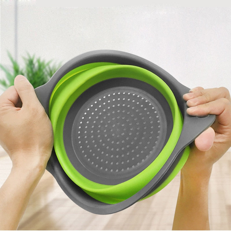 WALFOS 2 unids/set cesta de colador plegable conjuntos de colador plegable forma cuadrada escurridor de lavado de frutas y verduras cestas de cocina