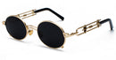 Kachawoo Metal Round Steampunk Sunglasses Men Retro Vintage Gothic Steam Punk Sun Glasses For Women Summer 2018