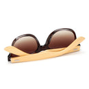 LongKeeper Polarized Wood Bamboo Sunglasses Women Brand Design Mens Real Wooden Arms Sun Glasses Mirrorr Lens Gafas de sol