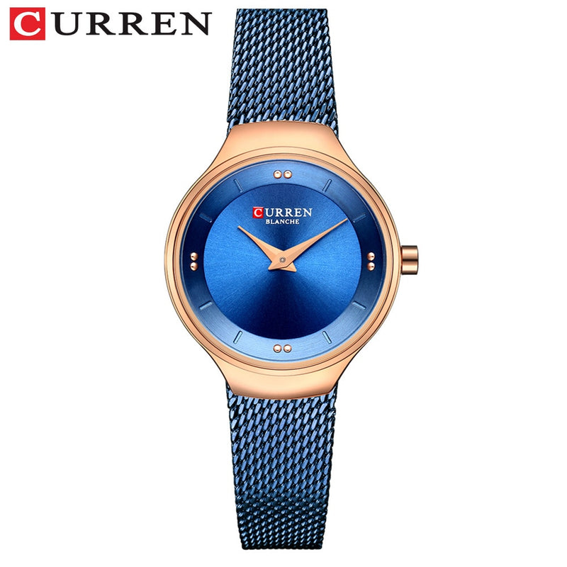 Elegante Damenuhren CURREN Mode Quarz Edelstahl Mesh Uhr Weibliche Einfache Armbanduhr für Damen Uhr reloj mujer