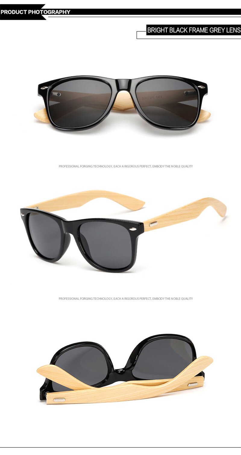 LongKeeper Polarisierte Holz Bambus Sonnenbrille Damen Markendesign Herren Echtholz Arme Sonnenbrille Mirrorr Lens Gafas de sol
