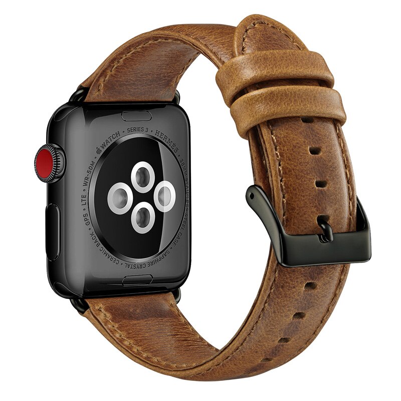 Rotbraunes Echtlederarmband für Apple Watch Band 42 mm 44 mm Viotoo Fashion Men WatchStrap Band für iWatch Watchband