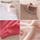 Cashmere Sweater Women Turtleneck 2021 Winter White Women&