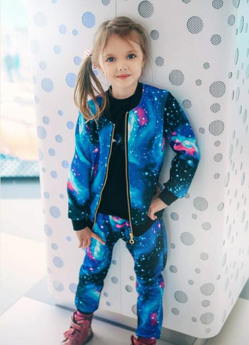 2019 Autumn Girls Clothing Sets Children Tracksuit Fashion Zipper Coat And Pant Set Kids Clothes Set Carnival Girl Sports Suit