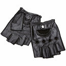 Guantes de medio dedo de cuero genuino para hombre, guantes de piel de oveja para conducir transpirables de verano para hombre, guantes antideslizantes para Fitness JT9006