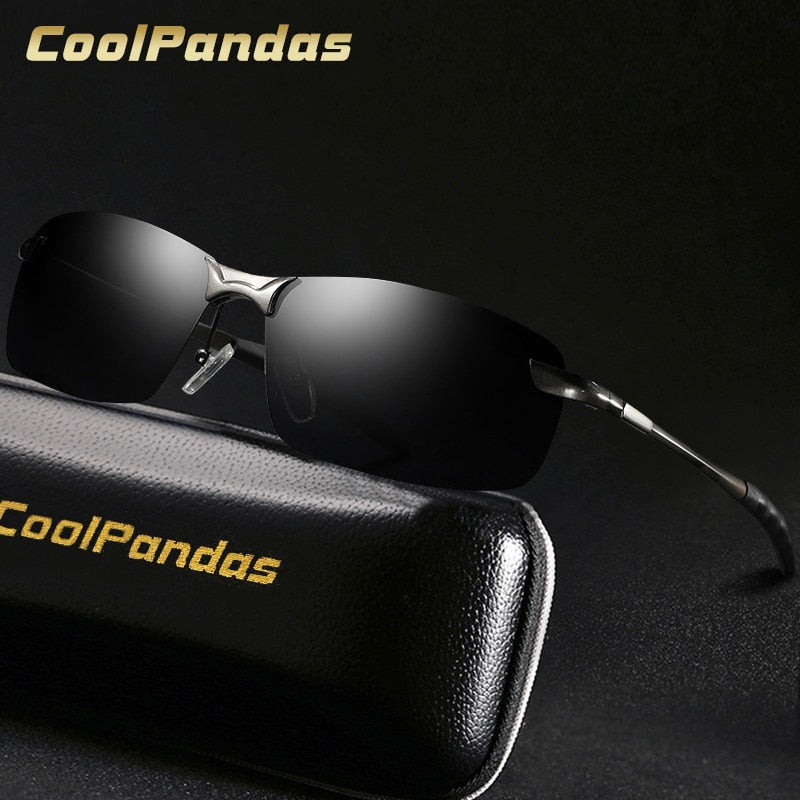 CoolPandas Anti-Glare HD Polarisierte Herren-Sonnenbrille Markendesigner Metal Driving Damen-Sonnenbrille Oculos De Sol Masculino Ray