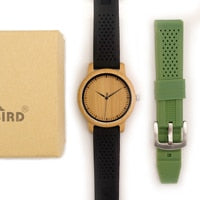 BOBO BIRD Fashion Men Watches Simple Style Bamboo Wooden Wristwatches Soft Silicone Strap Extra Band as Gift Hot selling