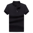 Liseaven Men 2019 Turn-down Collar T-Shirts Slim Fit Cotton T Shirts Solid Color Short T-Shirt Men's Casual Shirt Homme