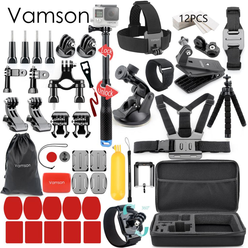 Vamson für Gopro 10 9 Zubehörset für Go Pro Hero 9 8 7 6 5 Kit Halterung für Insta für DJI Osmo Action für yi 4k für eken VS84