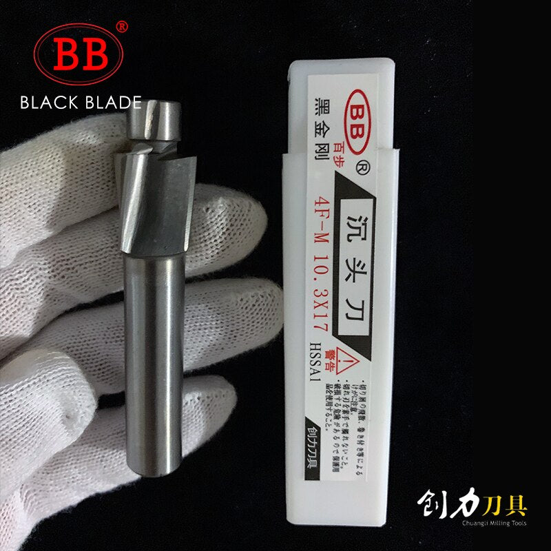 BB Piloted Counterbore Cutter HSS Flat Bolt Hole Cap Screw Countersink Milling Tool 4 Flutes Pilot M3 M20 Spot Router Slot Drill