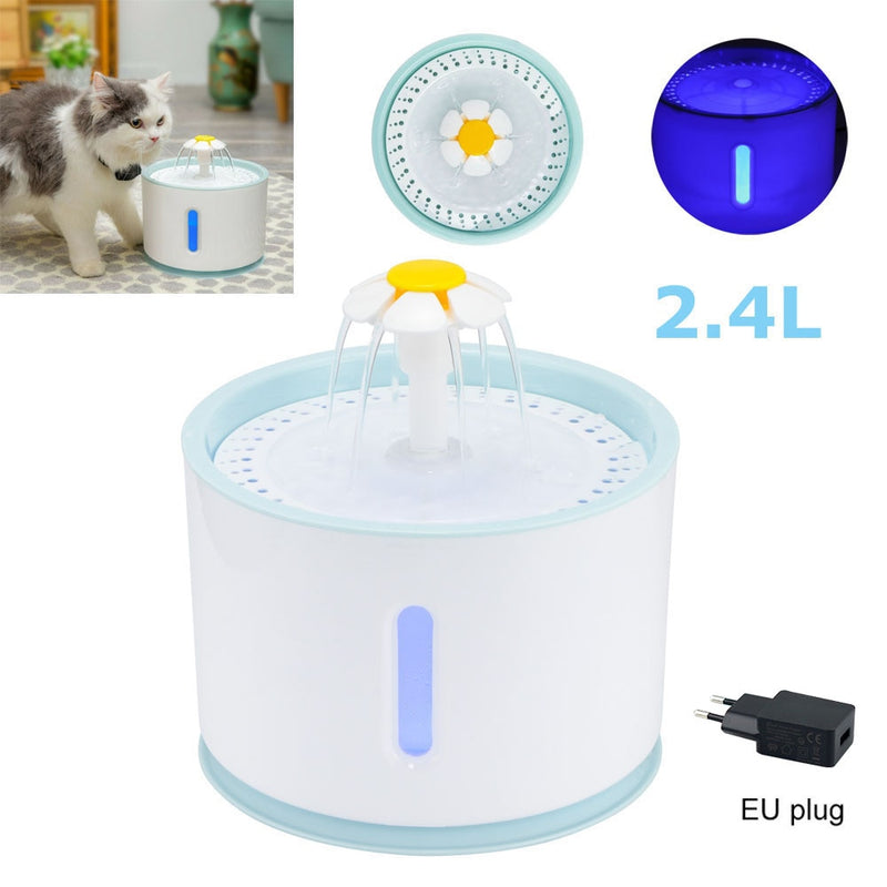 Fuente de agua automática para gatos, fuente de agua eléctrica para perros y gatos, bebedero para mascotas, fuente para beber para loros, enchufe Visible para UE/EE. UU./Reino Unido