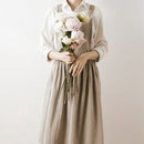 Pink Gray Cotton Apron Home Kitchen Cooking Baking Painting Craft Work Wear Cafe Barista Restaurant Waitress Florist Uniform B2