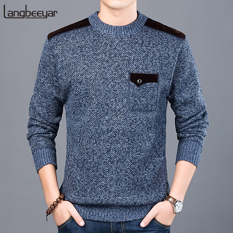 2022 Neue Mode Marke Pullover Für Herren Pullover Slim Fit Pullover Strickwaren Oansatz Herbst Koreanischen Stil Freizeitkleidung Männlich