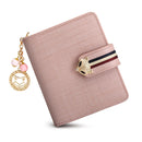 FOXER Card Holder Split Leather Women&#39;s Wallets Designer Coin Purse Girl&#39;s Zipper Wallet High Quality Short Wallet with Pendant