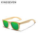 KINGSEVEN Handmade Bamboo Sunglasses Men Retro Vintage Wood Sun Glasses Women Polarized Mirror Coating Lenses Eyewear Case