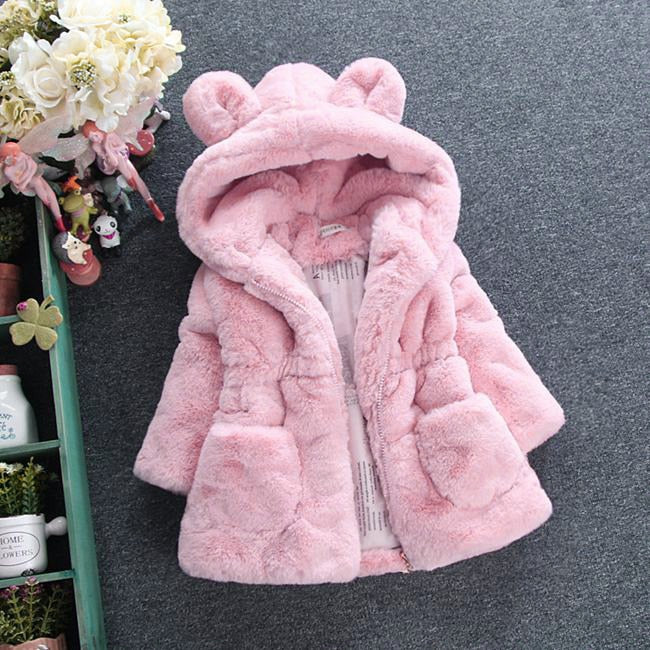 Thicken Winter Windproof Warm Child Coat Children Outerwear Polar Fleece Baby Girls Jackets For 80-135cm