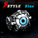 BEIER Wholesale New Fashion Cool Warrior helmet Claw Vivid Eyeball Rings with skull For Man Punk Biker Viking jewelry BR8-203