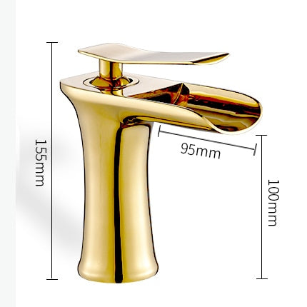 Basin Faucets Waterfall Bathroom Faucet Single handle Basin Mixer Tap Bath Antique Faucet Brass Sink Water Crane Silver 6009