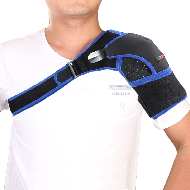 Gym Sports Shoulder Support Back Brace Guard Strap Wrap Belt Band Pads Black Bandage Men&amp;Women Adjustable Breathable