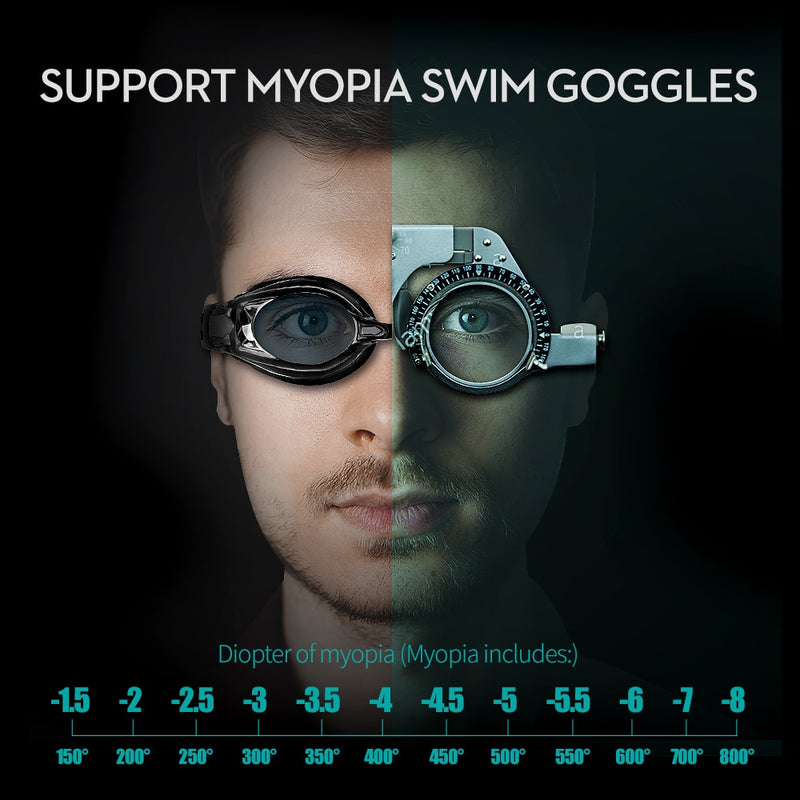 COPOZZ Myopia Swimming Goggles Men Women Adult 0 -1.5 to -8 Double Anti fog UV Protecion Swimming Glasses Pro Diopter Zwembril