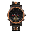 BOBO BIRD Esqueleto automático Relojes mecánicos Hombres Reloj de lujo de madera Auto viento relógio masculino automático
