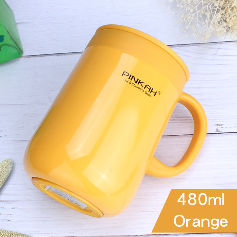 Pinkah 400ML 304 Stainless Steel Thermos Mugs Office Cup With Handle With Lid  Insulated Tea mug  Thermos Cup Office Thermoses