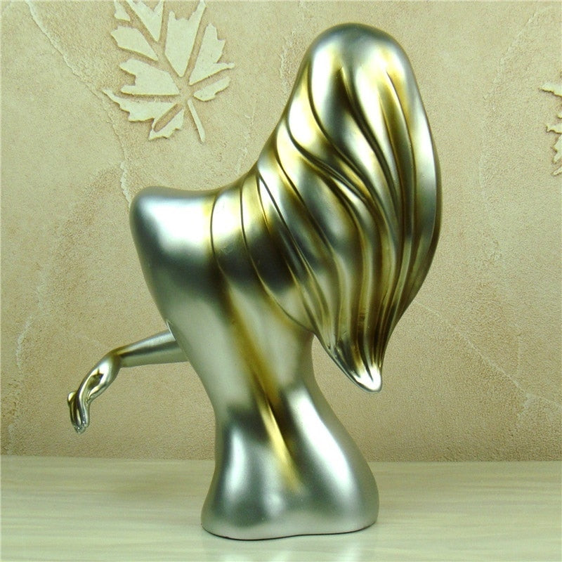 Abstract Naked Woman Bust Handmade Resin Belle Sculpture Human Body Art Ornament Lover&