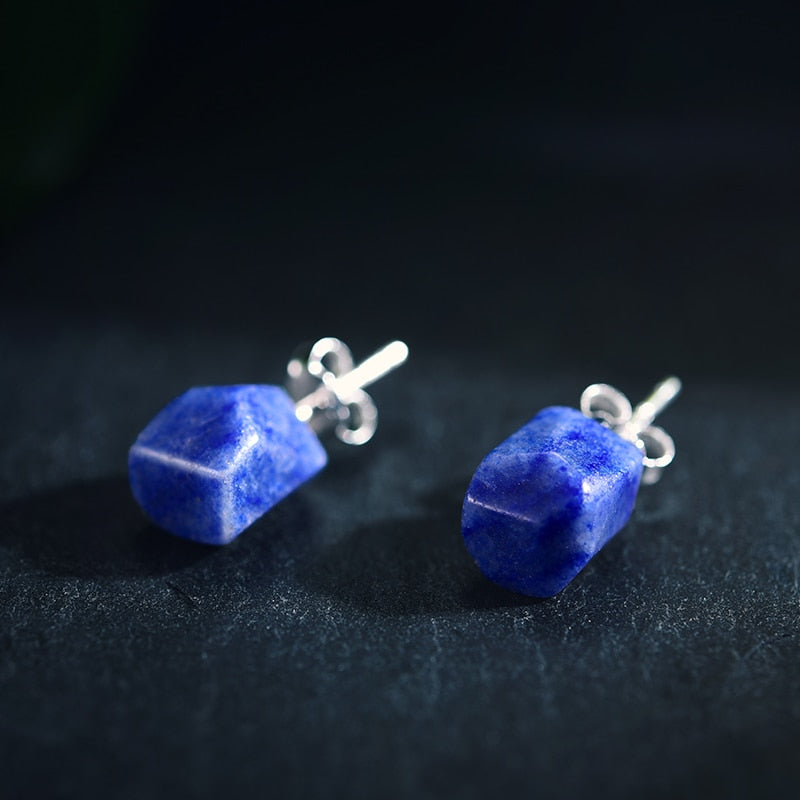 Pendientes de plata de ley 925 auténtica de Lotus Fun, joyería fina de diseñador de piedra Natural, pendientes de tuerca de moda Vintage para mujer Brincos