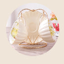 1-6PCS Pink Romantic Pumpkin Coffee Cup Set Kitchen Accessories Bone China Ceramics Tea Cup Organizer English Afternoon Red Tea