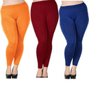 Damen Übergröße Modal Nahtlose Leggings mit Hohem Bund Volle Länge Dehnbare Basic Knöchelleggings Einfarbig Lange Leggings-Hose