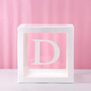 Staraise Transparent Letter A-Z Box Custom Baby Name Balloon Box Girl Boy Baby Shower Decorations Baby 1st Birthday Party Decor