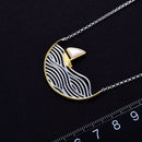 Lotus Fun Real 925 Sterling Silver Handmade Designer Fine Jewelry Creative Gold Sailboat Necklace for Women Acessorio Collier
