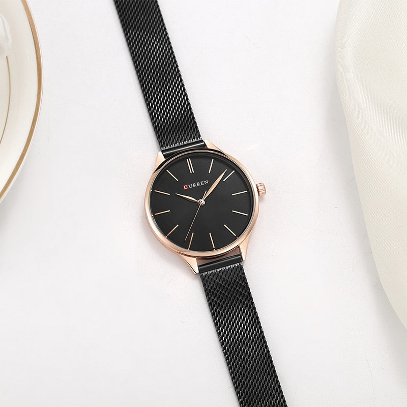 CURREN Women Watches Luxury Wrist watch relogio feminino Clock for Women Milanese Steel Lady Rose Gold Quartz Ladies Watch New