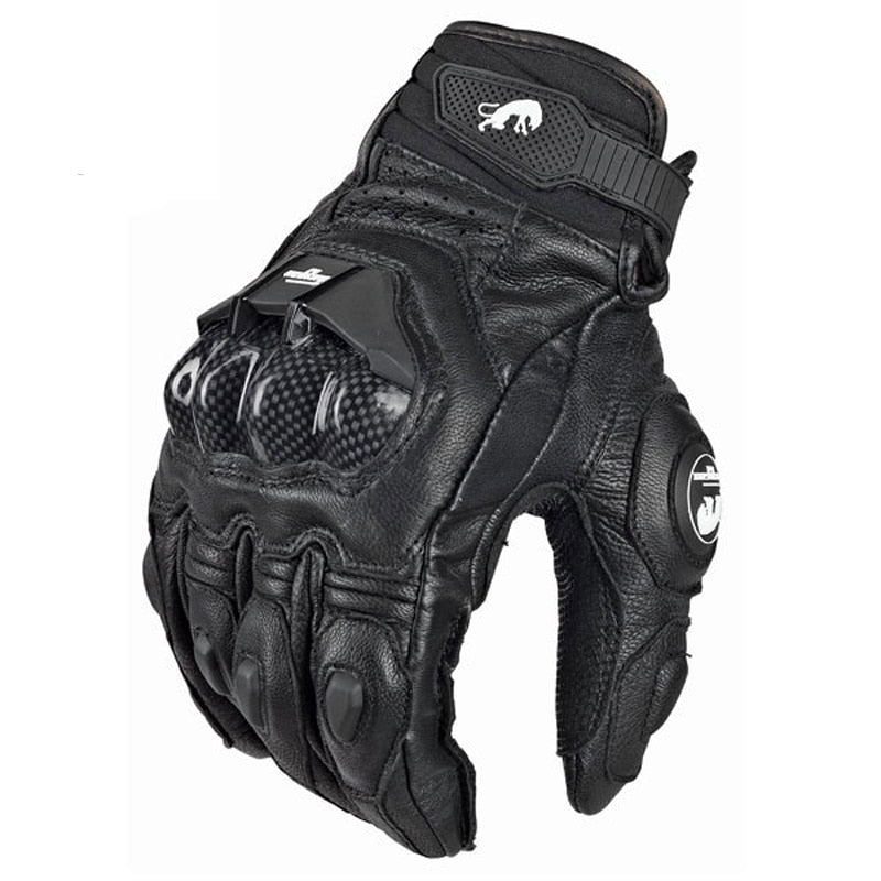 Hombres Mujeres 4 Temporada Conducción Supertech Negro / Blanco Motocicleta Guantes de cuero Guante de carreras Moto Cuero de vaca bicicleta de carreras caballero