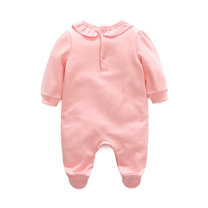 Neugeborenes Baby Mädchen Kleidung Spitze Blumen Overalls &amp; Mützen Outfit Prinzessin Mädchen Footies für 2021 Frühling Baby Body Anzüge