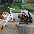 Yumoshi Spinning Fishing Reel 12BB + 1 Bearing Balls 500-9000 Series Metal Coil Spinning Reel Boat Rock Sea Fishing Tackle AX/BX