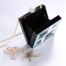 Patchwork Acrylic Handbags Evening Clutches Wedding Party Wallets Purse for Women Chain Shoulder Bag Ladies Dropshipping