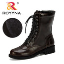 ROYYNA nuevo aumento Popular botas cortas Mujer Otoño Invierno botas De cabeza redonda Mujer Zapatos De Mujer cómodos zapatos De Mujer